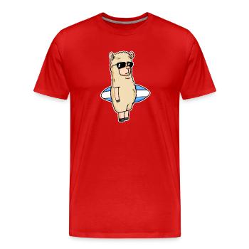 Surf surf alpaga surf - T-shirt bio Premium Homme - rouge - Devant - Damien (186cm)