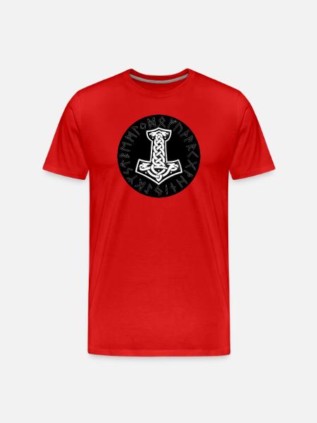 Mjölnir Celtic Runic Knot - Men's Premium Organic T-Shirt - red