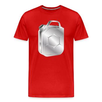 Benzinkanister in stylischem Retro Chrom Look - Männer Premium Bio T-Shirt - Rot - Vorne - Damien (186cm)