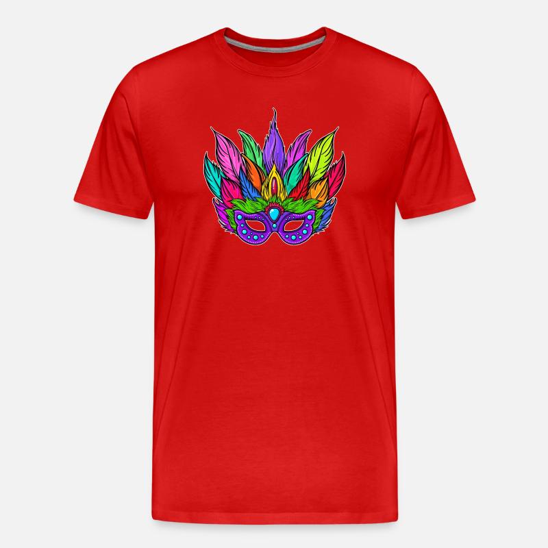 Masken Karneval Fasching - Männer Premium Bio T-Shirt - Rot