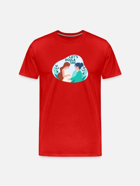 Doula Pregnant Obstetrician Let's Doula This - Men's Premium Organic T-Shirt - red