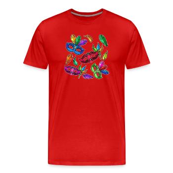 Kostüm Masken Karneval Fasching - Männer Premium Bio T-Shirt - Rot - Vorne - Damien (186cm)