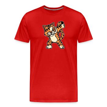 Tier Wildnis Cool Tiger - Männer Premium Bio T-Shirt - Rot - Vorne - Damien (186cm)