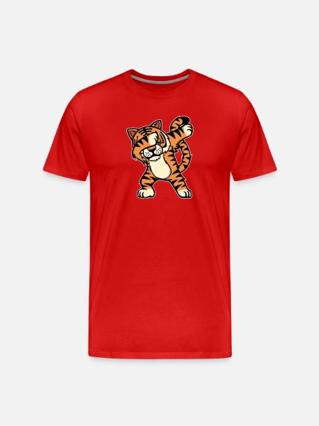 Animal Wildlife Cool Tiger - Men's Premium Organic T-Shirt - red