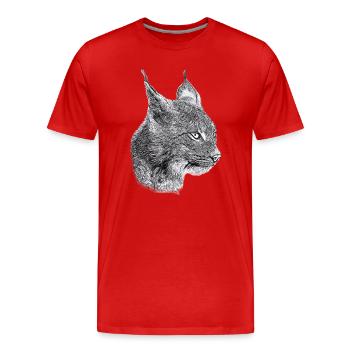 Luchs Katze Freiheit wild cat katze - Männer Premium Bio T-Shirt - Rot - Vorne - Damien (186cm)