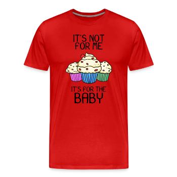 Grossesse enceinte - T-shirt bio Premium Homme - rouge - Devant - Damien (186cm)