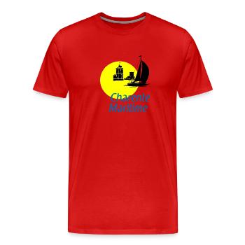 Charente-maritime - T-shirt bio Premium Homme - rouge - Devant - Damien (186cm)
