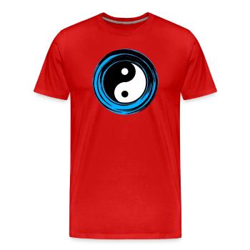 Yin-yang Bleu - T-shirt bio Premium Homme - rouge - Devant - Damien (186cm)