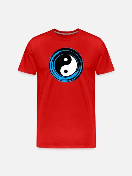 Yin-yang Bleu - T-shirt bio Premium Homme - rouge