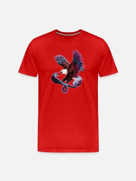 Aigle et serpent - T-shirt bio Premium Homme - rouge