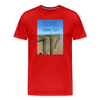 Zeeland Statements on the beach - Men's Premium Organic T-Shirt - red - Front - Damien (186cm)