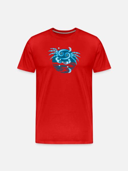Zeichen des Krebs-Tierkreises - Männer Premium Bio T-Shirt - Rot