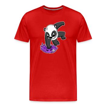 Panda Virus Combat - T-shirt bio Premium Homme - rouge - Devant - Damien (186cm)
