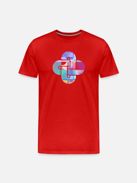 Prismatic Cross Mosaic - Men's Premium Organic T-Shirt - red