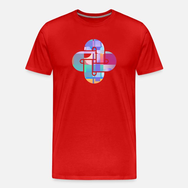Prismatisches Kreuzmosaik - Männer Premium Bio T-Shirt - Rot