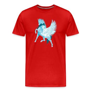 Pegasus Geflügelte Pferde der griechischen Mythologie - Männer Premium Bio T-Shirt - Rot - Vorne - Damien (186cm)