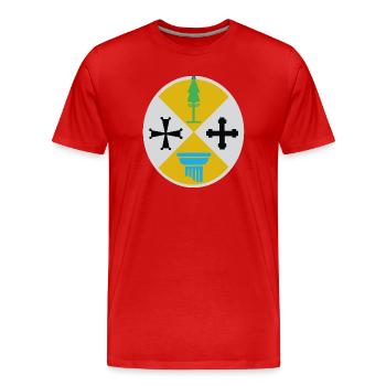 Calabre Italie - T-shirt bio Premium Homme - rouge - Devant - Damien (186cm)