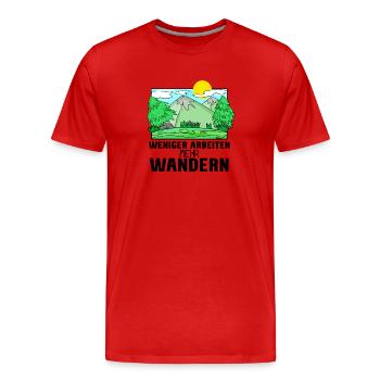 Wandern Berge Wanderer - Männer Premium Bio T-Shirt - Rot - Vorne - Damien (186cm)