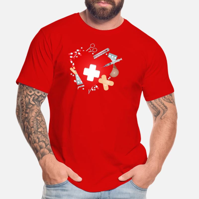 Erste Hilfe Set oder Reiseapotheke mit Herz Männer Premium Bio T-Shirt