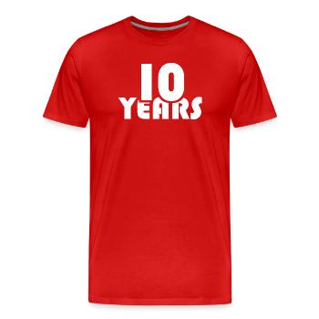 10 ans anniversaire Club Associations d’entreprises - T-shirt bio Premium Homme - rouge - Devant - Damien (186cm)