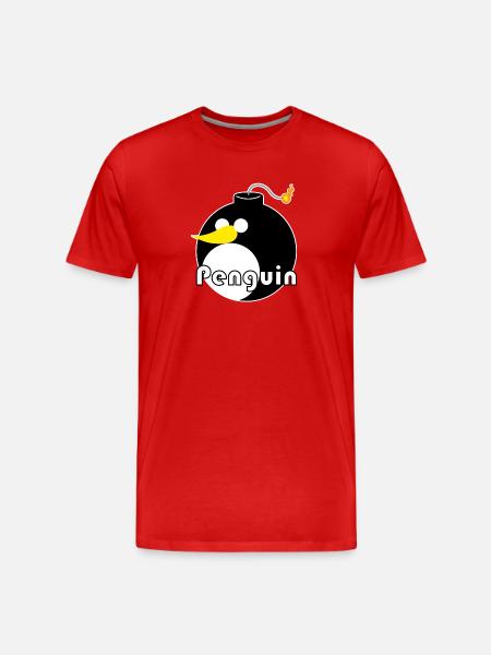 Penguin - Männer Premium Bio T-Shirt - Rot