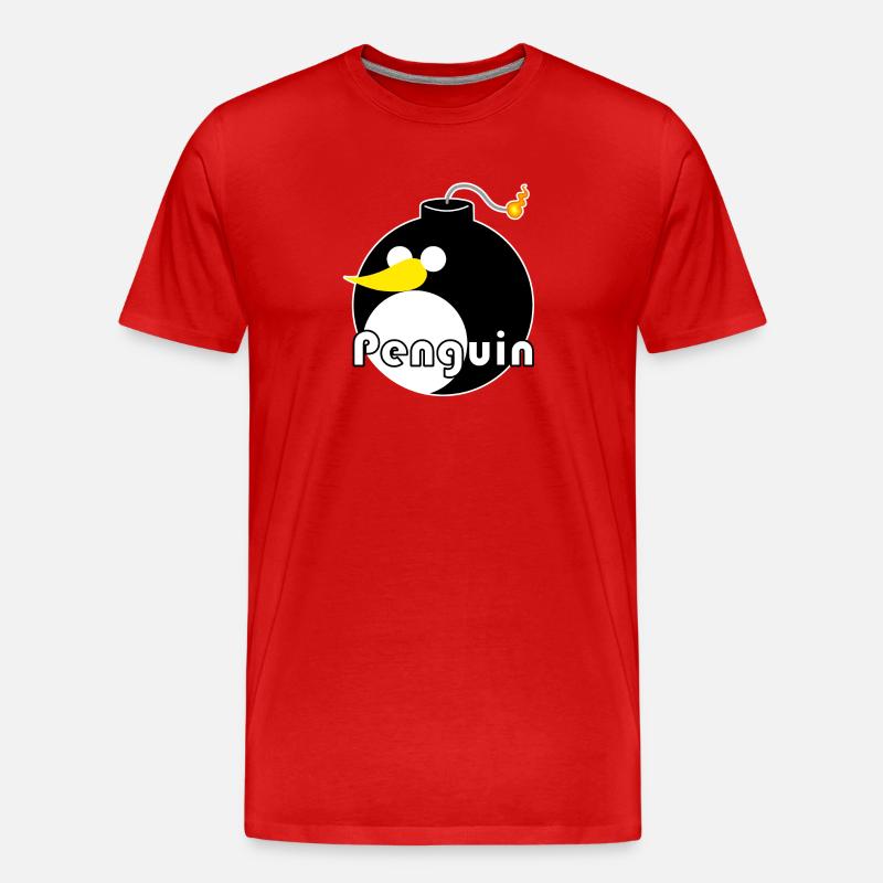 Penguin - Männer Premium Bio T-Shirt - Rot