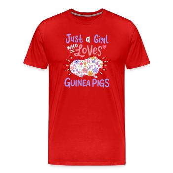 Meerschweinchen Meerschweinchen-Liebhaber - Männer Premium Bio T-Shirt - Rot - Vorne - Damien (186cm)
