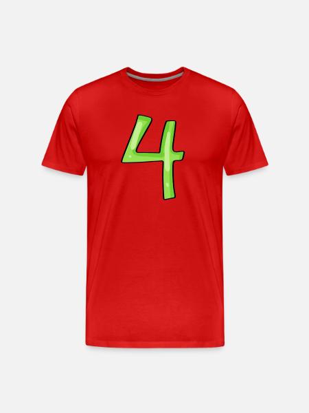 Chiffre 4 Vert - T-shirt bio Premium Homme - rouge