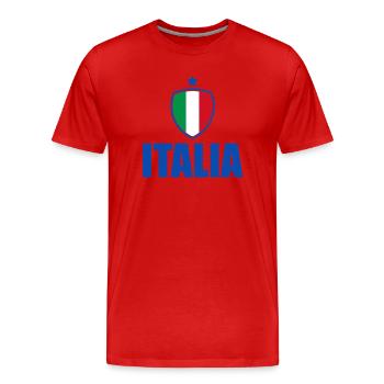| ITALIA ITALIE | EURO - T-shirt bio Premium Homme - rouge - Devant - Damien (186cm)