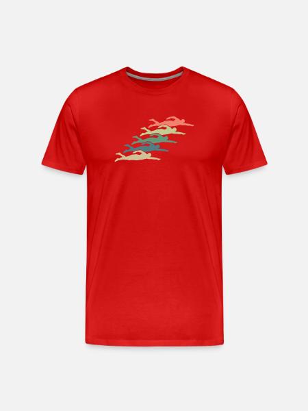 Schwimmen Schwimmer - Männer Premium Bio T-Shirt - Rot