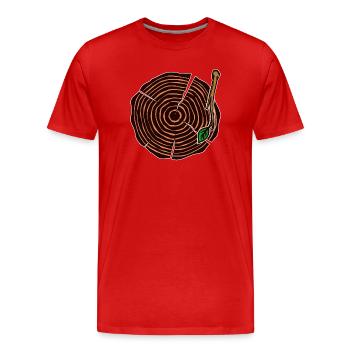 Mutter Natur Naturliebhaber - Männer Premium Bio T-Shirt - Rot - Vorne - Damien (186cm)