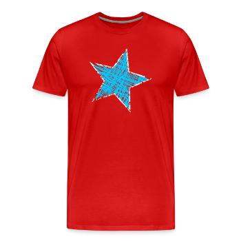 ETOILE. ETOILES. STAR. ETOILES. FÊTE. ANNIVERSAIRE - T-shirt bio Premium Homme - rouge - Devant - Damien (186cm)