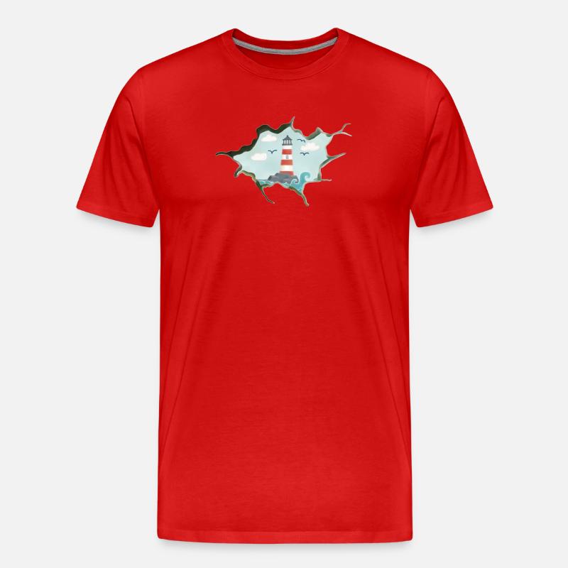 Druchbruch zum Strand - Männer Premium Bio T-Shirt - Rot