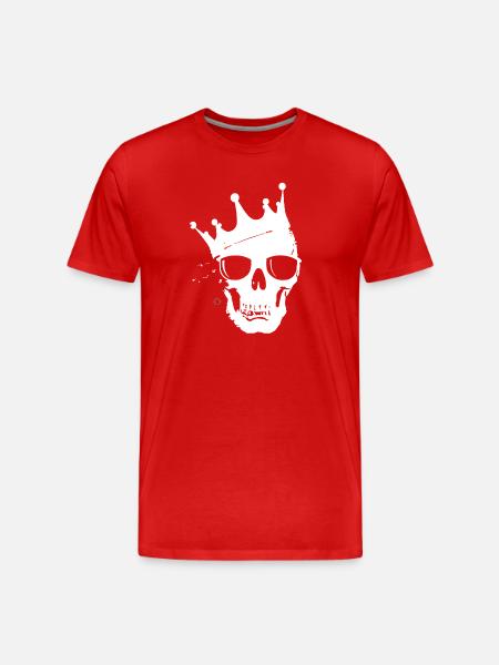 Crown Skull with Sunglasses - Men's Premium Organic T-Shirt - red
