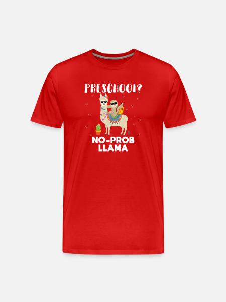 preschool no prob llama - Men's Premium Organic T-Shirt - red