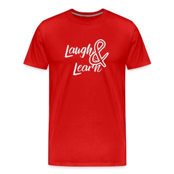 Rire et apprendre - T-shirt bio Premium Homme - rouge - Devant - Damien (186cm)