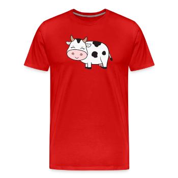 Vache Vaches - T-shirt bio Premium Homme - rouge - Devant - Damien (186cm)