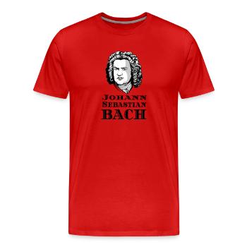 Johann Sebastian Bach Porträt - Männer Premium Bio T-Shirt - Rot - Vorne - Damien (186cm)