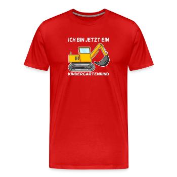 Kindergarten Bagger - Männer Premium Bio T-Shirt - Rot - Vorne - Damien (186cm)