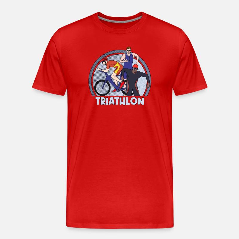 Triathlon - Männer Premium Bio T-Shirt - Rot