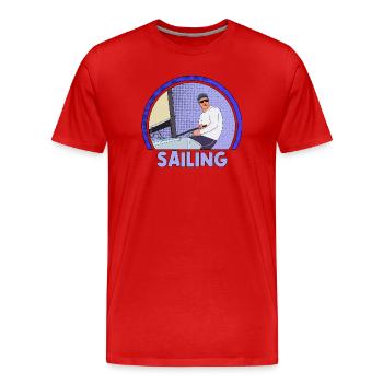 Sailing - Men's Premium Organic T-Shirt - red - Front - Damien (186cm)