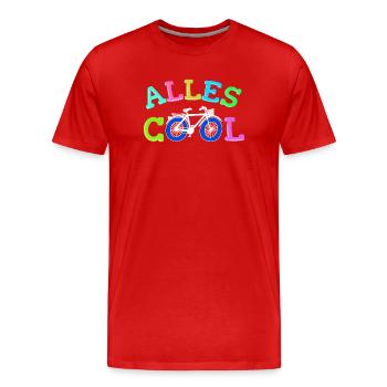 Fahrrad Biker Statement - Männer Premium Bio T-Shirt - Rot - Vorne - Damien (186cm)