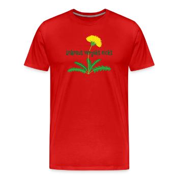 Unkraut vergeht nicht Dandelion - Männer Premium Bio T-Shirt - Rot - Vorne - Damien (186cm)