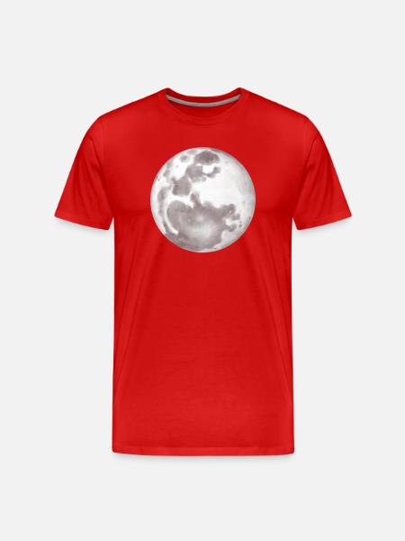 Vollmond Werwolf Halloween Fantasy Shirt - Männer Premium Bio T-Shirt - Rot