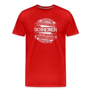Schreiner - Männer Premium Bio T-Shirt - Rot - Vorne - Damien (186cm)
