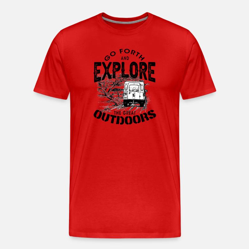 Bush Defender outdoor explore - Männer Premium Bio T-Shirt - Rot