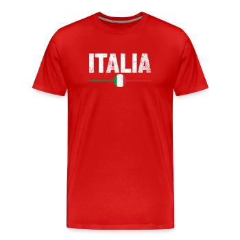 Italien Flagge Italienisch - Männer Premium Bio T-Shirt - Rot - Vorne - Damien (186cm)