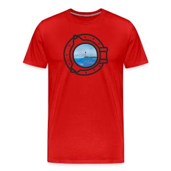 Meer Leuchtturm Nordsee Ostsee Bullauge see Reise - Männer Premium Bio T-Shirt - Rot - Vorne - Damien (186cm)