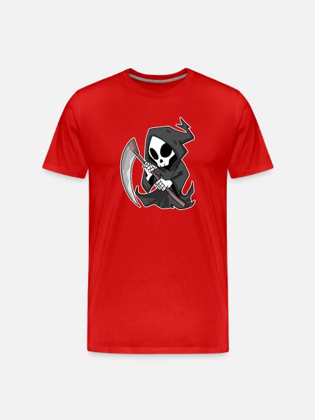 Sensenmann mit Sense - Männer Premium Bio T-Shirt - Rot