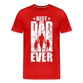 BEST DAD EVER DAD OF TWO - Men's Premium Organic T-Shirt - red - Front - Damien (186cm)